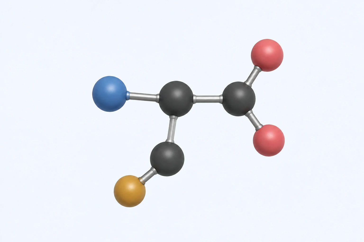 Single heavy-atom connectivity model of L-cysteine with three carbon centers, one nitrogen center, two oxygen centers, and one sulfur center.