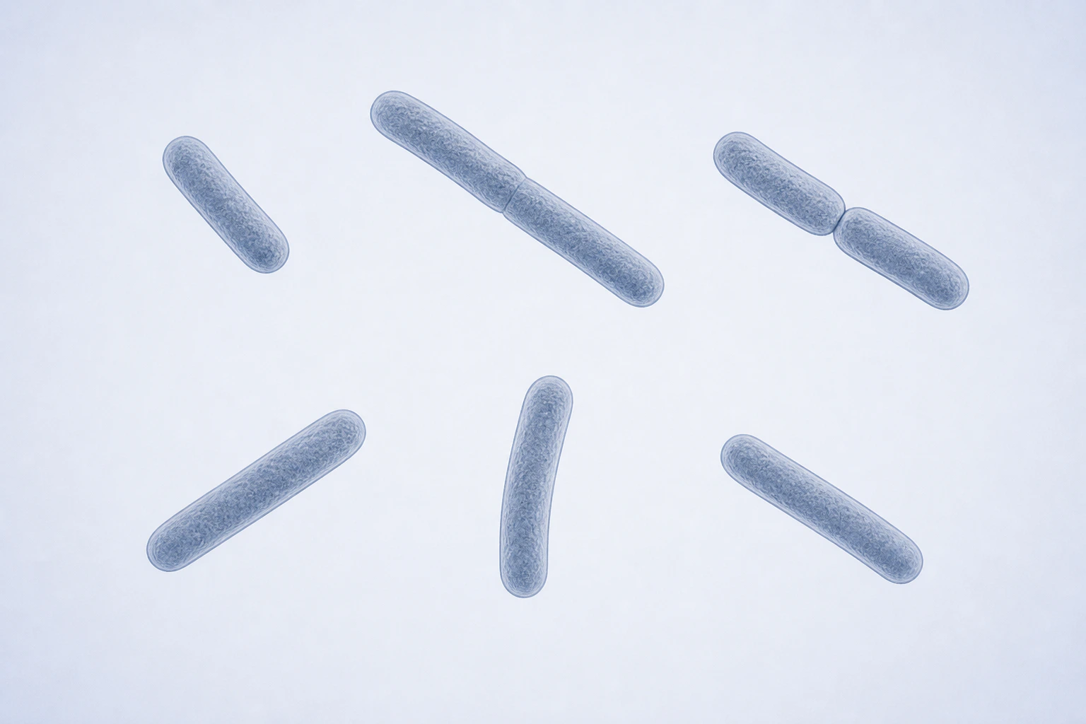 Eight selected Flavonifractor rods appear in six groupings: four isolated singles and two touching pairs.