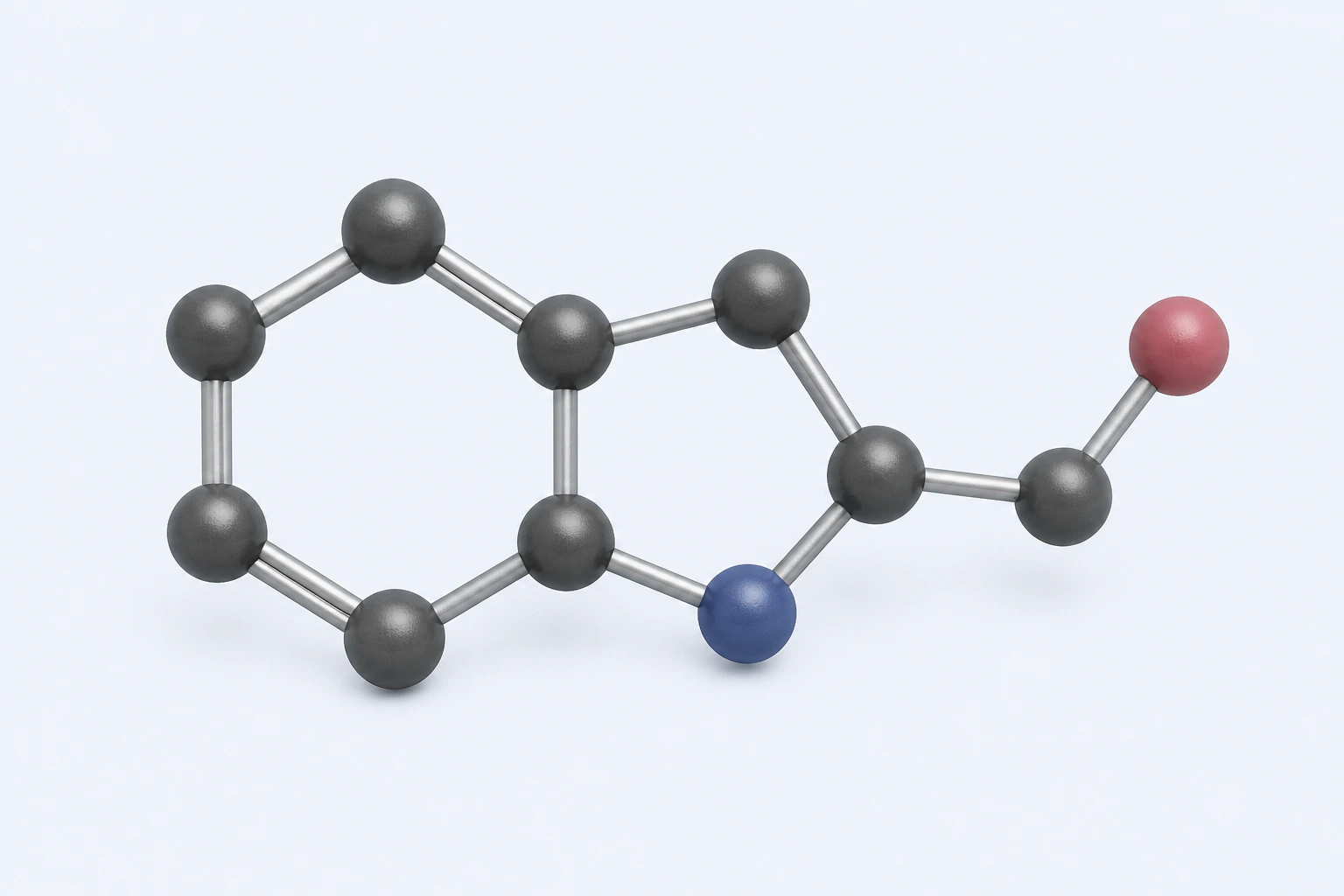 Single heavy-atom connectivity model of neutral indole-3-carbinol with nine carbon, one nitrogen, and one oxygen center.